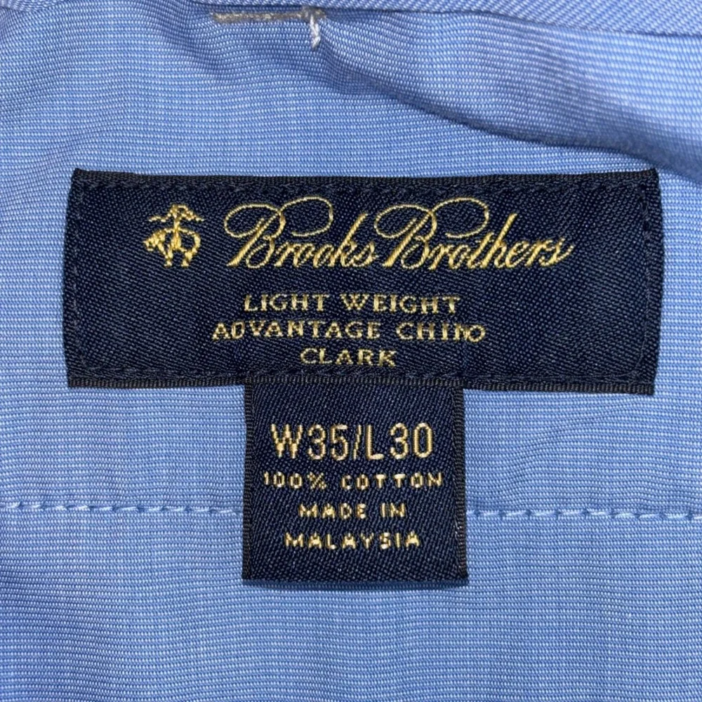 Brooks Brothers Clark Fit Lightweight Advantage Chino Khaki Pants Mens 35x30